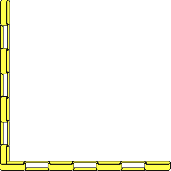 The image shows a simple black background with two yellow lines forming an X shape at its center.