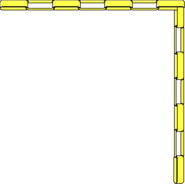 The image shows a simple black frame with yellow lines forming an empty rectangle on what appears to be a dark background.