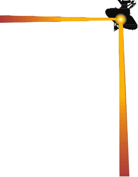 The image shows a simple line graph with two lines on it against a black background.