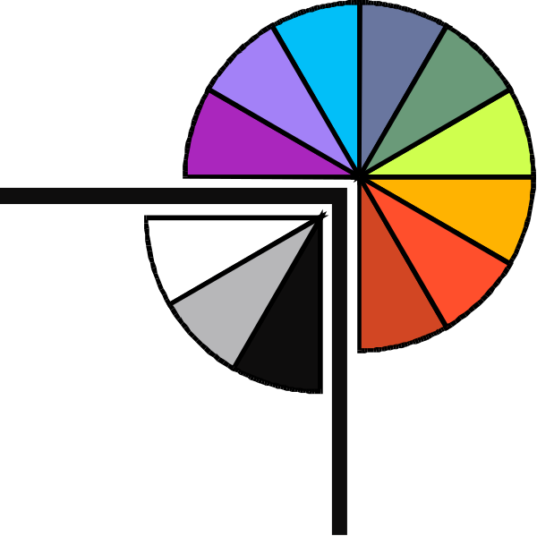 The image shows a colorful pie chart with segments representing different percentages of something, set against a black background.