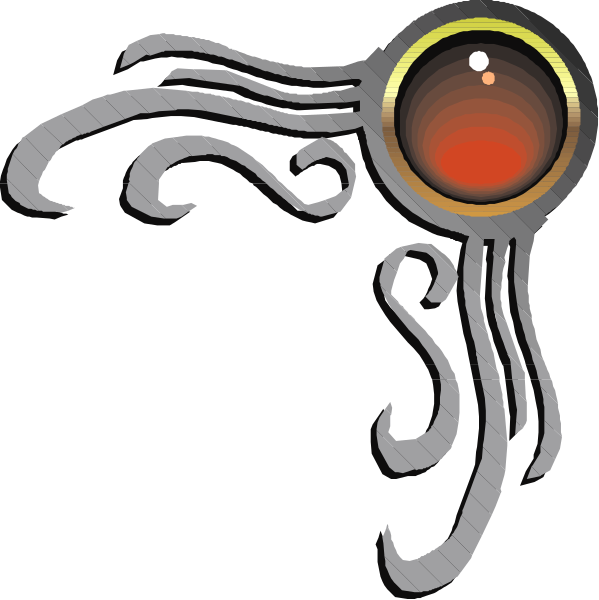 The image shows a stylized graphic of an eye with intricate designs around it on what appears to be a dark background.