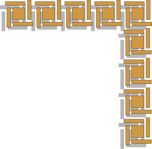 The image shows a black background with an intricate pattern of orange lines forming geometric shapes that resemble stylized letters "E" and "T".