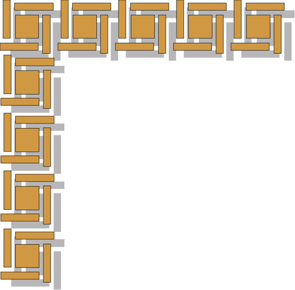 The image shows a black square with an intricate pattern of orange lines forming geometric shapes within it.