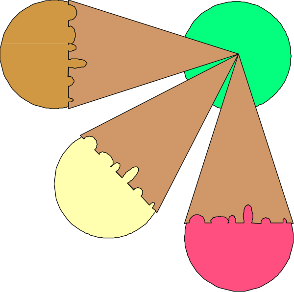 The image shows a colorful pie chart with various segments of different sizes representing percentages for each category: "A", "B", "C", "D".