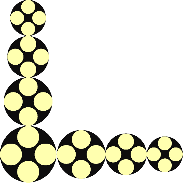 The image shows a black background with white dots forming an abstract pattern that resembles a stylized representation of something organic or natural in shape but without any recognizable features like leaves or branches.