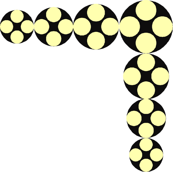 The image shows a black silhouette of an object with yellow circles around it on what appears to be a dark background.