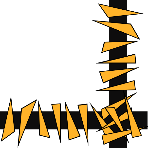 The image shows a black background with orange abstract shapes that resemble crumpled paper or fabric on top of each other in an irregular pattern.