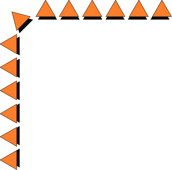 The image shows a black square with orange triangles around it on an otherwise plain background.