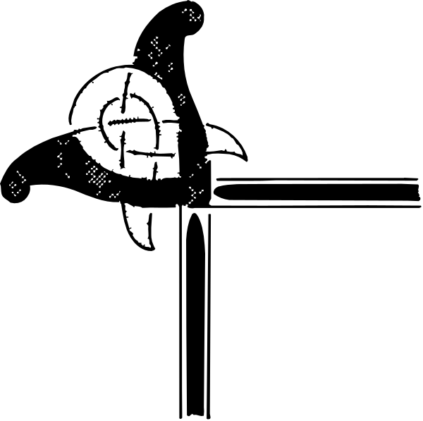 The image shows a black background with white dots scattered across it; there is no discernible content to provide more details about what might be depicted in this clip-art representation of an object or scene.