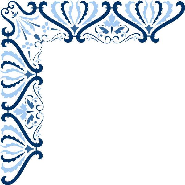 The image shows a blue frame with an intricate design inside it against a black background.