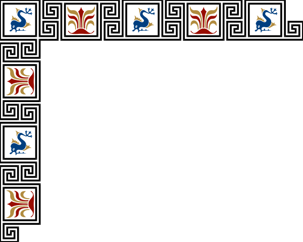 The image shows a black background with red flames at each corner of an empty space that resembles a fireplace mantelpiece; there is no other content in this clip-art representation.