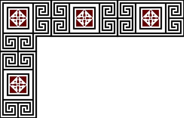 The image shows a black screen with four red crosses arranged diagonally from top left to bottom right corners of an unseen rectangle on it.