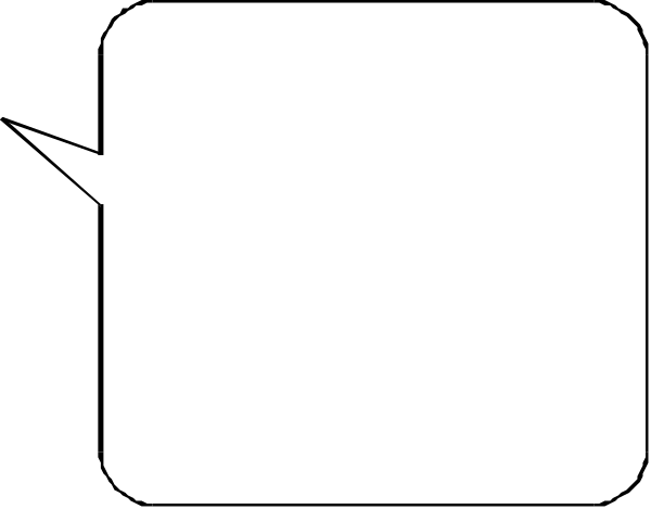 The image shows a speech bubble with no text inside it against an unrelated background that includes what appears to be a black rectangle on top of another shape resembling a square or parallelogram in white, set within a larger gray area which could represent a window frame or border.