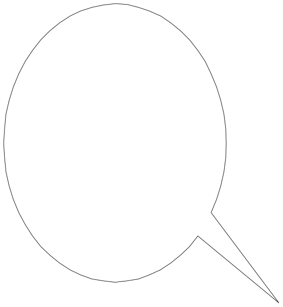 The image shows a speech bubble with an empty space inside it against a black background on top of what appears to be another graphic element that is too small for me to discern its details accurately.