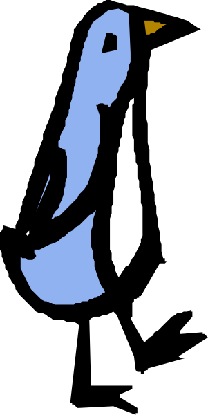 The image shows a penguin standing upright with its beak open against a black background on what appears to be an electronic device screen displaying this scene.