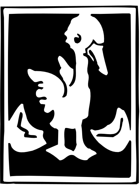 The black and white logo features a stylized depiction of an owl with wings spread wide above its head on either side; it is perched atop what appears to be two crossed swords forming an 'X' shape, which could symbolize balance or conflict resolution.