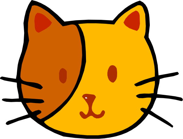 The image shows a cartoon of two cats with their faces merged into each other's face; there is no text present in this clip-art illustration.