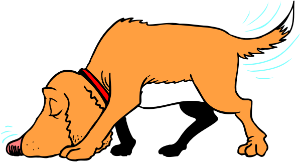 The image shows a cartoon dog lying down with its head on an unseen surface; it appears to be sleeping peacefully in what looks like a cozy indoor environment.
