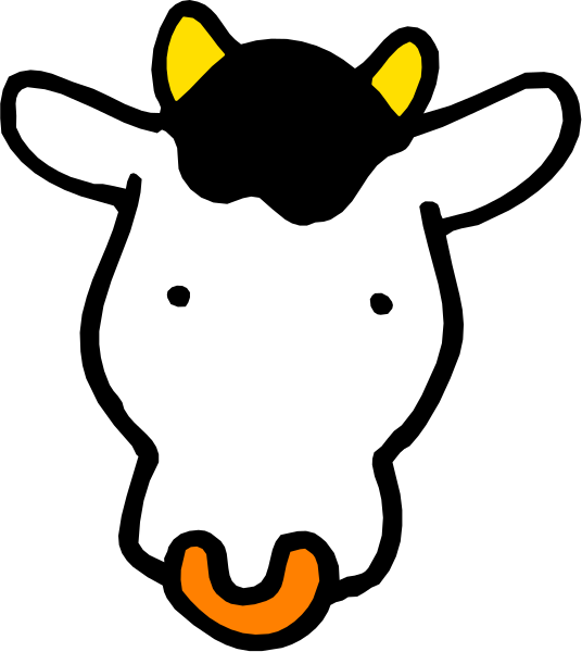 The image shows a cartoon of an animal with horns that appears to be smiling at something offscreen; it has two ears on top of its head and is wearing what looks like a ring around one eye, which could imply some sort of playful anthropomorphism or characterization for the purpose of storytelling.