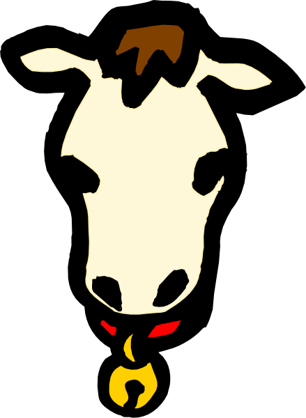 The image shows a cartoon of an animated cow with flames coming out of its mouth against a black background.