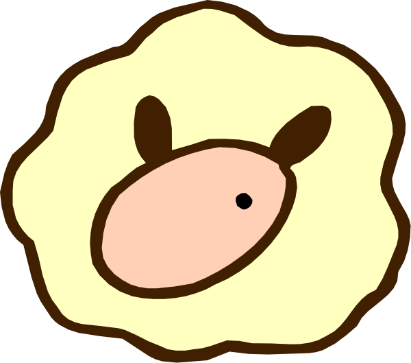 The image shows a cartoon of an animal with two eyes that appears to be smiling at another character on its right side; it is set against a plain background without any additional context provided by other objects in the scene.