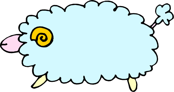 The image shows a cartoon of two sheep with their heads together; there is no text present on this clip-art illustration.