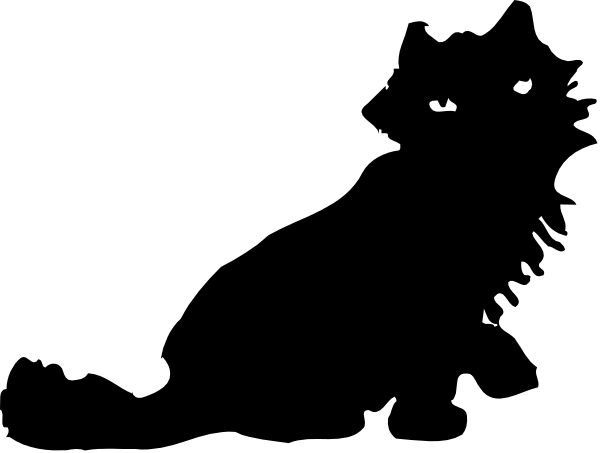 The black background shows a white line with two points on it that could be interpreted as eyes looking upwards to an unseen object above them in what appears to be space.