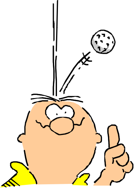 The cartoon shows a man with his hand on hip pointing upwards while standing next to an open window of what appears to be a building.