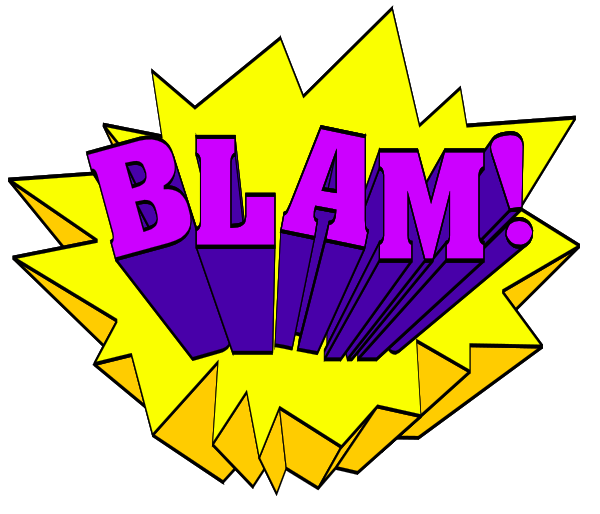 The image shows a comic book explosion with text that reads "BAM!"