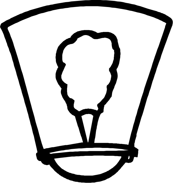 The black and white logo features a stylized ice cream cone with two scoops on top of it inside an oval shape that resembles a light bulb outline.