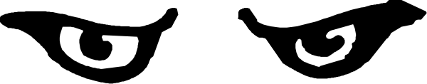The image shows a cartoon of an eye with eyebrows peeking out from behind it on what appears to be a gray background.