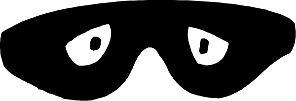 The image shows a black silhouette of an animal with two ears on top of its head against a grey background.