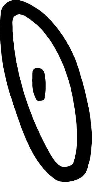 The image shows a black and white photo of an object that appears to be a stylized representation of a target with concentric circles around it, set against two different backgrounds: one is dark gray and the other lighter in tone; there's no text or additional elements present within this small clip-art.