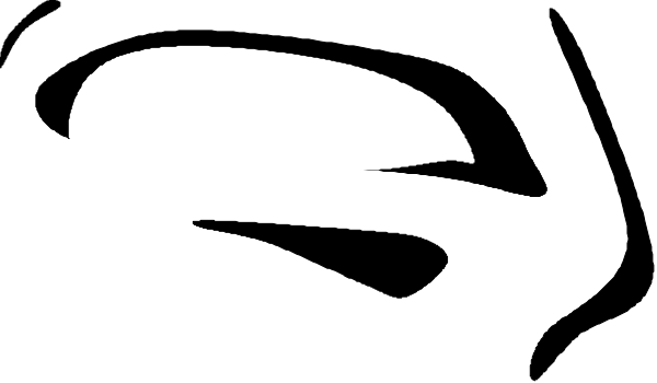The image shows a black silhouette of an object with two white areas on it against a gray background.