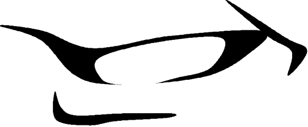 The image shows a black object with two white circles on it against an indistinct background.