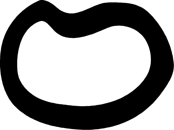 The black and white photo shows a blurry object that appears to be an apple with its stem facing upwards against a dark background.