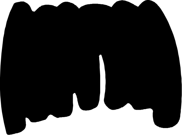 The image shows a black rectangle with two white lines on either side of it against a gray background.