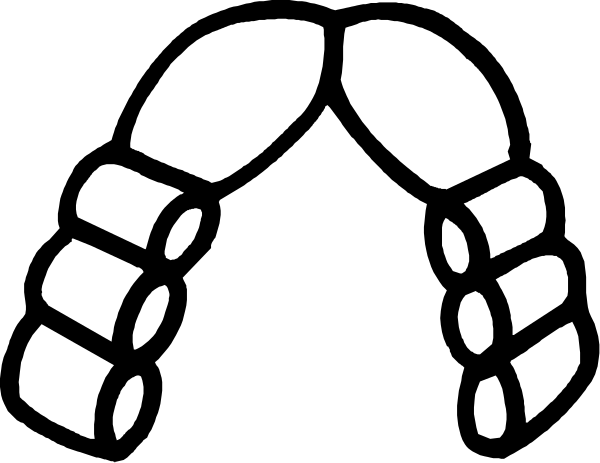 The black and white silhouette of a pair of shoes with soles facing upwards against an unseen background.