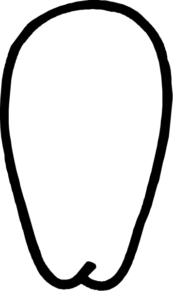 The image shows a black silhouette of an ice cream cone with two scoops on top against a white background in portrait orientation.