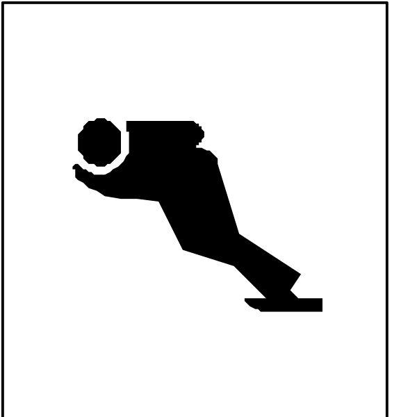 The black and white icon shows a person diving into water with their arms outstretched above them; there is no text present in this image.