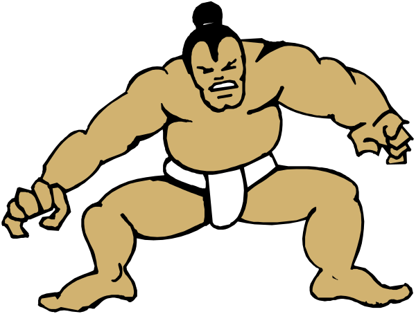 The image shows a cartoon of an animated character resembling Hulk from Marvel Comics crouching down with his arms outstretched in front of him against a black background.