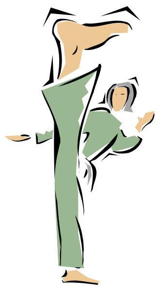 The black and white illustration shows a person standing upright with their arms outstretched to either side of them against a dark background; next to this figure is another smaller character who appears to be sitting down in front, also facing forward but looking up at the larger one as if interacting or communicating.