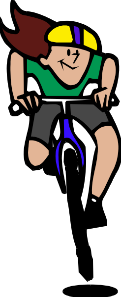 The image shows a cartoon of an animated character riding on top of another figure that appears to be lying down with their legs in front as if it's pedaling a bicycle.