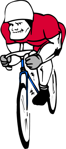 The image shows a black and white cartoon of an athlete on skis with poles raised above their head, wearing red shorts and helmet, riding downhill in front of what appears to be spectators at nighttime under floodlights.