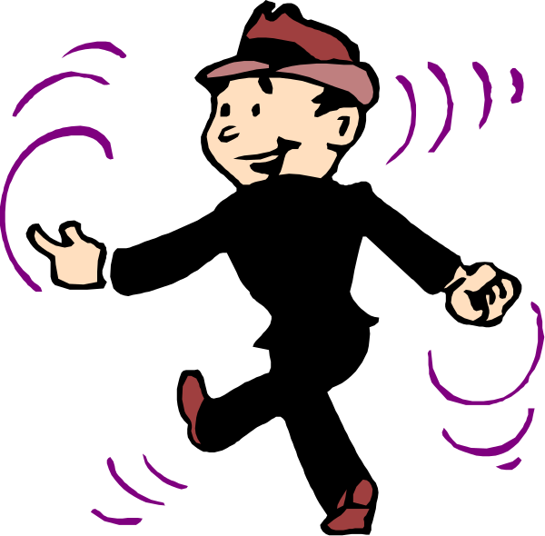 The image shows a cartoon of an animated character who appears to be speaking into a microphone with sound waves emanating from it in purple hues against a black background.