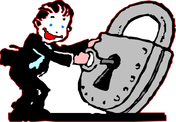 The image shows a cartoon of an animated character holding onto a large metal wheel with both hands while standing on top of it as if ready to spin around; in front is another smaller metallic object that resembles a shield, and there's no text present within this small clip-art.