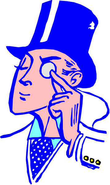 The image shows a cartoon of an older man with white hair wearing glasses, dressed as Abraham Lincoln, holding his chin in contemplation while looking to one side.