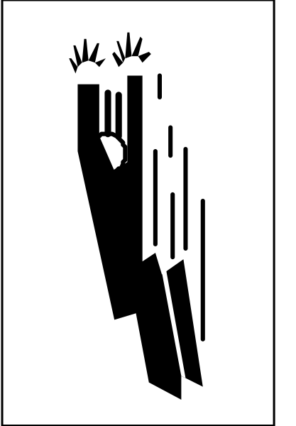 The image shows a black and white logo with an abstract design that resembles a stylized bird flying above what appears to be mountains or hills.