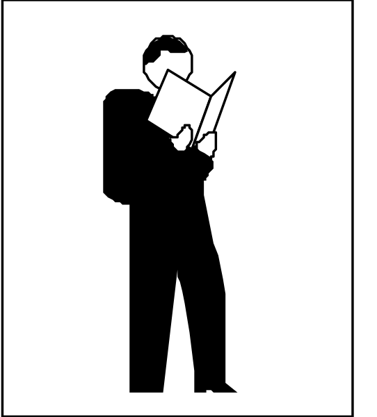 The black silhouette of a person reading a book on an outdoor bench with their back to us.