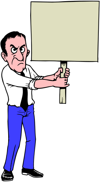 The cartoon shows a man standing inside an open doorway of his home with a surprised expression on his face as he points to something outside that is out-of-place for him; it appears to be a small, black and white image featuring clip art elements typical in comic strips or internet memes.